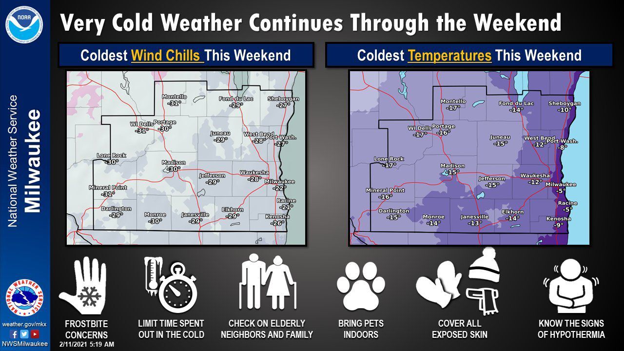 Wind chills by National Weather Service